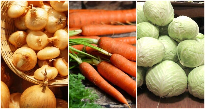Супермаркети різко знизили ціни на цибулю, моркву та капусту